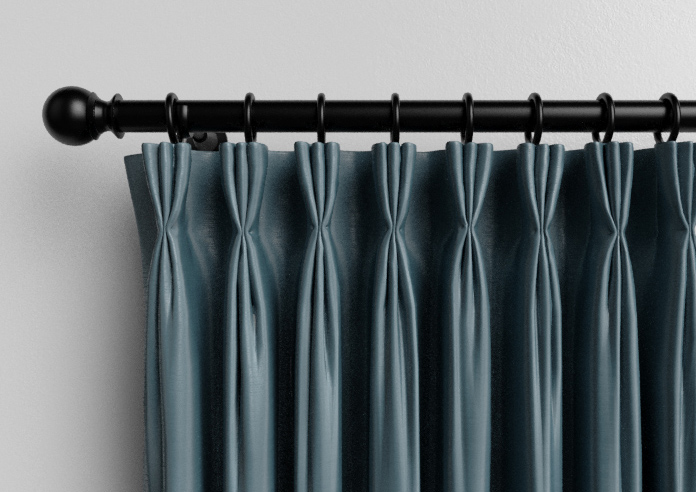 Akoya Faux Silk, Lustre Ink Blue - Made to Measure Curtain - Image 11